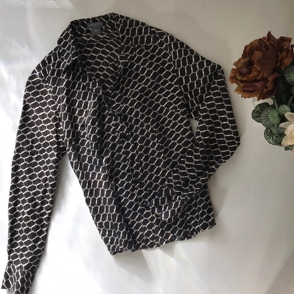 100% Silk Chain Blouse | Ann Taylor Petite